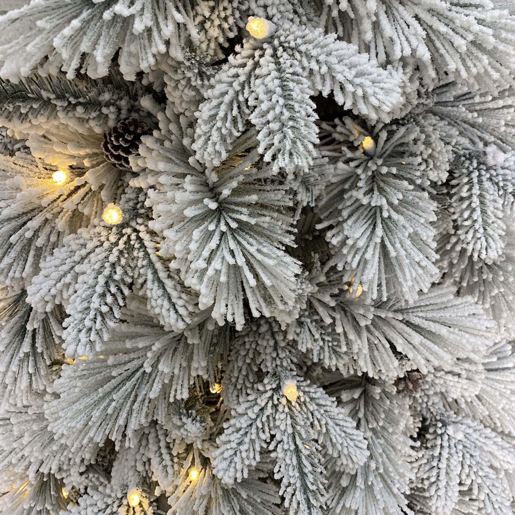 Holiday Time 7.5-Foot Flocked Prelit Bellmont Christmas Tree, with 350 4-Function Color-Changing LED Lights