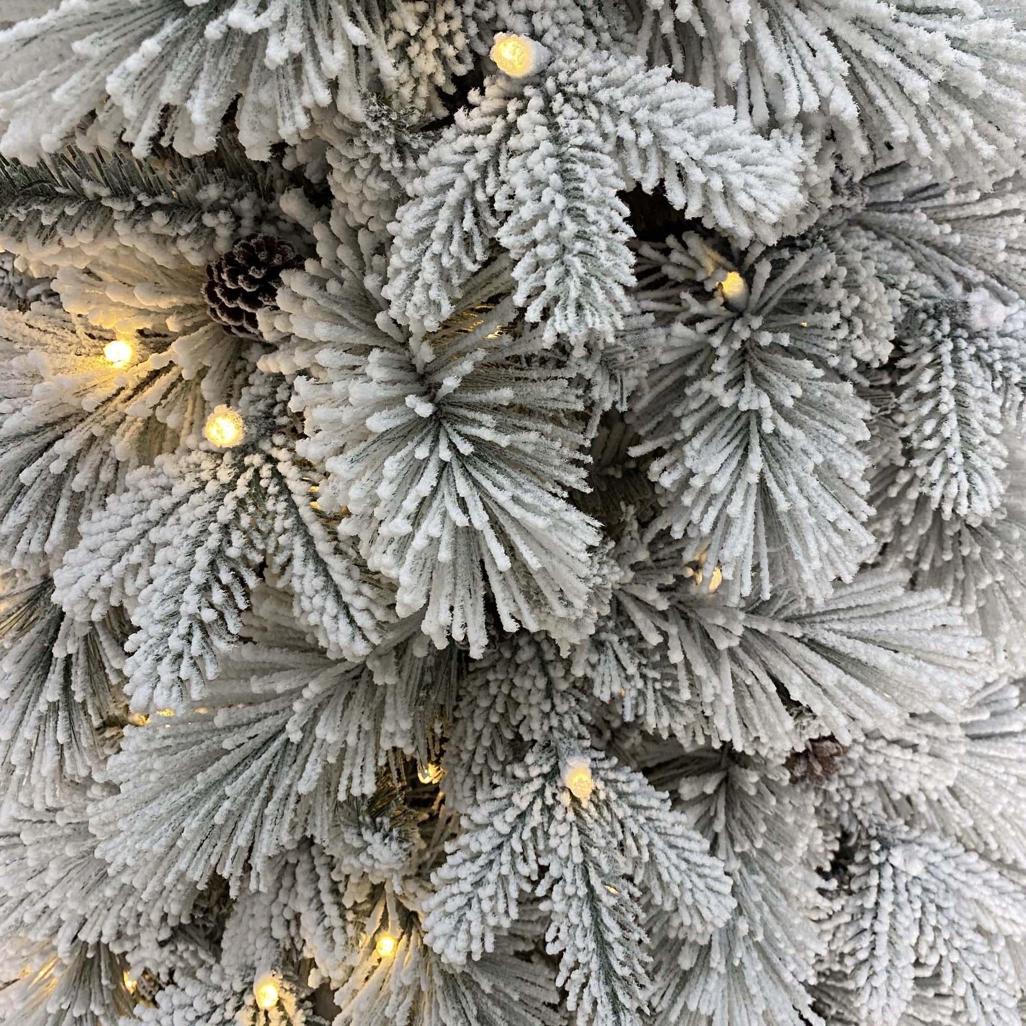 Holiday Time 7.5-Foot Flocked Prelit Bellmont Christmas Tree, with 350 4-Function Color-Changing LED Lights