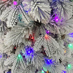 Holiday Time 7.5-Foot Flocked Prelit Bellmont Christmas Tree, with 350 4-Function Color-Changing LED Lights