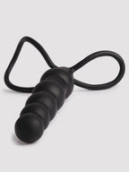 Love Rider Silicone Beaded Dual Penetrator Strap-On, Black