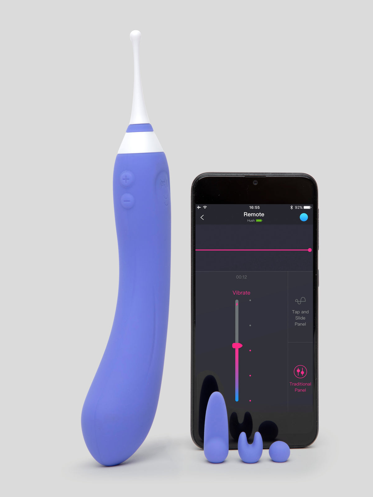 Lovense Hyphy App-Controlled Dual-End High-Frequency Clitoral Vibrator, Purple