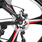 HOMBOM 26inch Folding Mountain Bike s 21 Speed Bicycle Full Suspension MTB Bikes for Men and Women Red