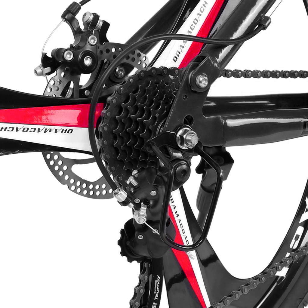 HOMBOM 26inch Folding Mountain Bike s 21 Speed Bicycle Full Suspension MTB Bikes for Men and Women Red