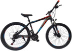 HIRUNS Full Mountain Bike, Men and Women Professional 21 Speed Gears 26inch Bicycle, Aluminum Alloy Double-Layer Wheels, Double disc Brake, Blue