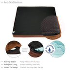 Papa Pet Orthopedic Dog Bed with Solid Memory Foam, True Waterproof Lining, Removable Suede Cover, Prevent &amp; Relieve Pain of Arthritis &amp; Hip Dysplasia, Premium Edition