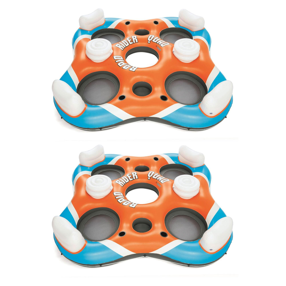 101-Inch Rapid Rider 4-Person Floating Island Raft w/ Coolers (2 Pack)