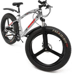 hosote Fat Tire Bike for Men, 26 Inch  21 Speed Mountain Bike, 4 inch Wide Tire Beach Snow Mountain Bicycle, Suspension Fork Dual Disc Brakes MTB with 3 Spoke Wheel