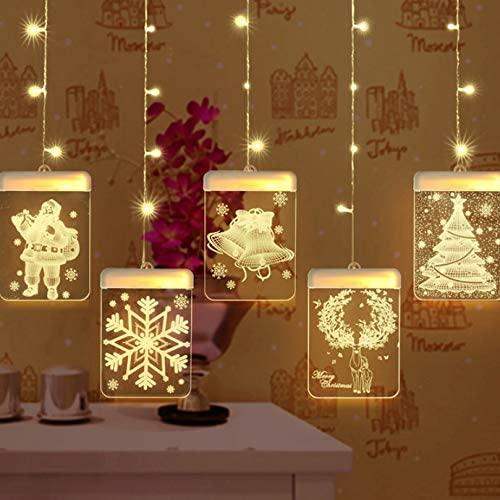 ZMDZA LED Night Light Hanging Christmas Lights Fairy Lights Santa Claus Lamp with Suction for Door Window Holiday Decoration Outdoor