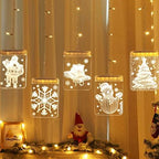 ZMDZA LED Night Light Hanging Christmas Lights Fairy Lights Santa Claus Lamp with Suction for Door Window Holiday Decoration Outdoor