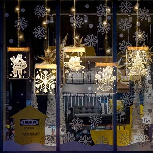ZMDZA LED Night Light Hanging Christmas Lights Fairy Lights Santa Claus Lamp with Suction for Door Window Holiday Decoration Outdoor