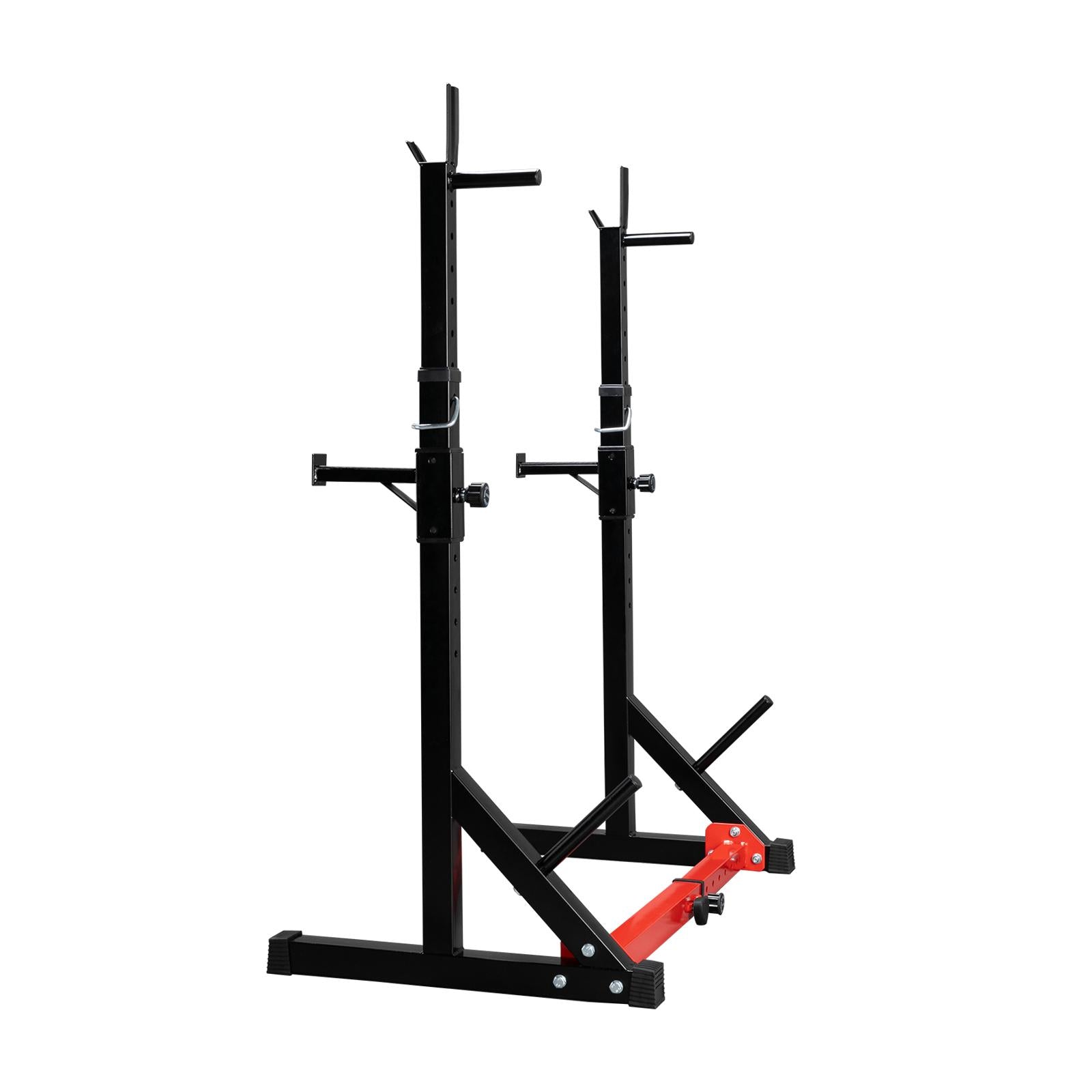 AMUSUPER Multi-Function Barbell Rack, larCapacity Fitness Adjustable Dip Stand Squat Rack Dipping Station for Weight Lifting, Bench Press, Squat, Home Gym-2021 Upgraded