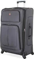 Sion Softside Expandable Luggage, Dark Grey, Checked-Large 29-Inch