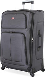 Sion Softside Expandable Luggage, Dark Grey, Checked-Large 29-Inch