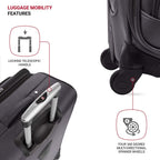 Sion Softside Expandable Luggage, Dark Grey, Checked-Large 29-Inch