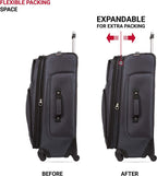 Sion Softside Expandable Luggage, Dark Grey, Checked-Large 29-Inch