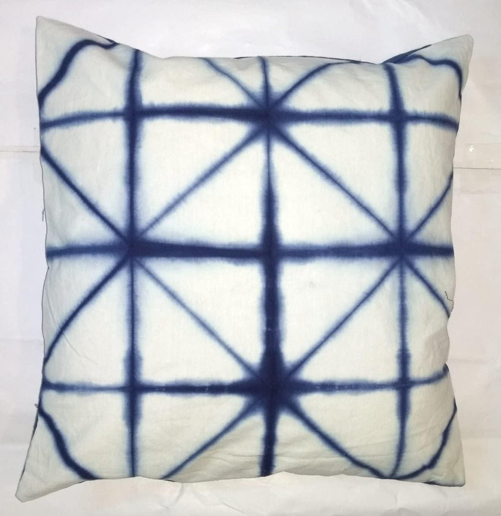 Shibori Sofa Cusion Cover, Block Printing, Indigo Colour, Decorative Cotton Throw, Tie Dye Shibori Cushion Covers, Multicolour Colour, Bohemian Pillow Shams Outdoor Cushion Cover 16x16