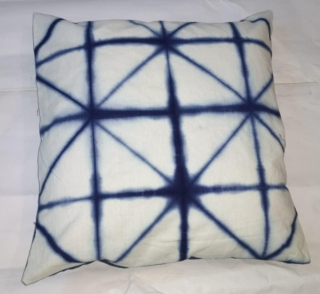 Shibori Sofa Cusion Cover, Block Printing, Indigo Colour, Decorative Cotton Throw, Tie Dye Shibori Cushion Covers, Multicolour Colour, Bohemian Pillow Shams Outdoor Cushion Cover 16x16