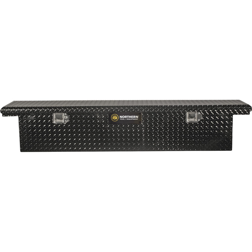 Northern Tool Slim Low Profile Crossover Truck Tool Box - Aluminum, Gloss Black, Paddle Latches, 69in. x 12in. x 13in., Model# 36212712