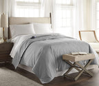 Thermee Micro Flannel Twin-Size Heated Blanket, Machine Wash &amp; Dry, Timer &amp; Safety Shutoff, 85Lx66W, Slate Grey