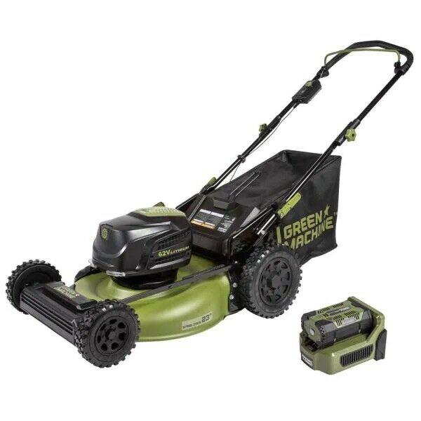 62-Volt Cordless 3-in-1 High Wheel Push Walk Behind Mower Cutting Width 22 in