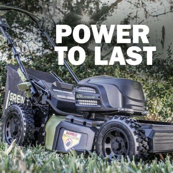 62-Volt Cordless 3-in-1 High Wheel Push Walk Behind Mower Cutting Width 22 in