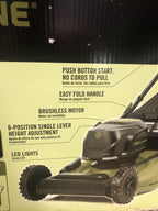 62-Volt Cordless 3-in-1 High Wheel Push Walk Behind Mower Cutting Width 22 in