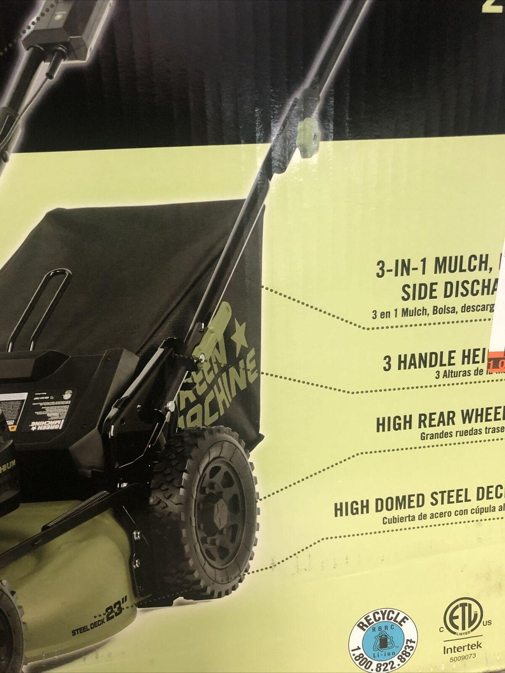 62-Volt Cordless 3-in-1 High Wheel Push Walk Behind Mower Cutting Width 22 in