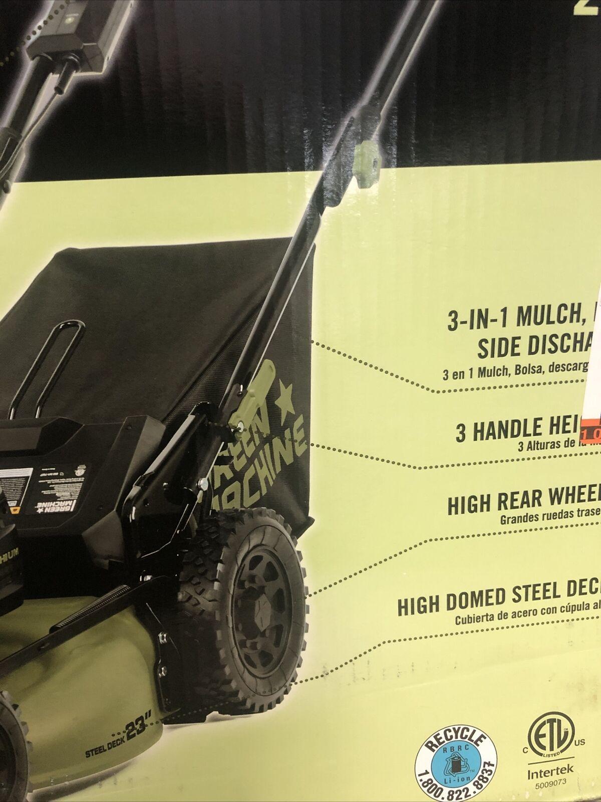 62-Volt Cordless 3-in-1 High Wheel Push Walk Behind Mower Cutting Width 22 in