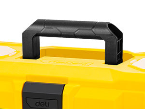 16 Inch Tool Box with Lock, 2-Layer Heavy-Duty Organizer with Removable Tray, Liftable Lid for Small Parts, 25lb Capacity & Carry Handle for Tools, Camping, Medical Supply Storage