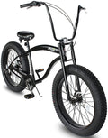 Tracer Avalon 26 Inch Beach Cruiser Bike for Men,Steel Frame,1/7 Speed,Hi-Rise Handlebar,Three Piece Cranksets, Fat Alloy Rim 80mm,26x4.0 Fat Tire Bike,Mens Bike,Complete Cruiser Bikes