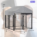 BestPet LarDog Crate CaMetal Wire Kennel Double-Door Folding Pet Animal Pet Cawith Plastic Tray and Handle