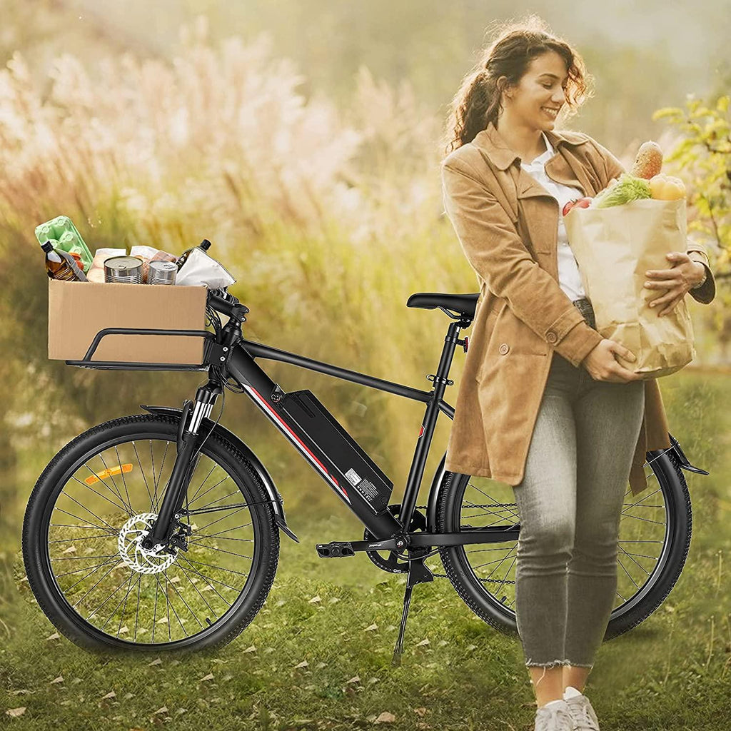 Casulo Electric Mountain Bike 26'' Road Touring Bikes for Adult, Electric Commuter Bicycle for Men, 350W Treke-Bike Bicycle for Adult Hybrid Road e Bike with 36V/10.4Ah Removable Battery