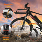 Casulo Electric Mountain Bike 26'' Road Touring Bikes for Adult, Electric Commuter Bicycle for Men, 350W Treke-Bike Bicycle for Adult Hybrid Road e Bike with 36V/10.4Ah Removable Battery