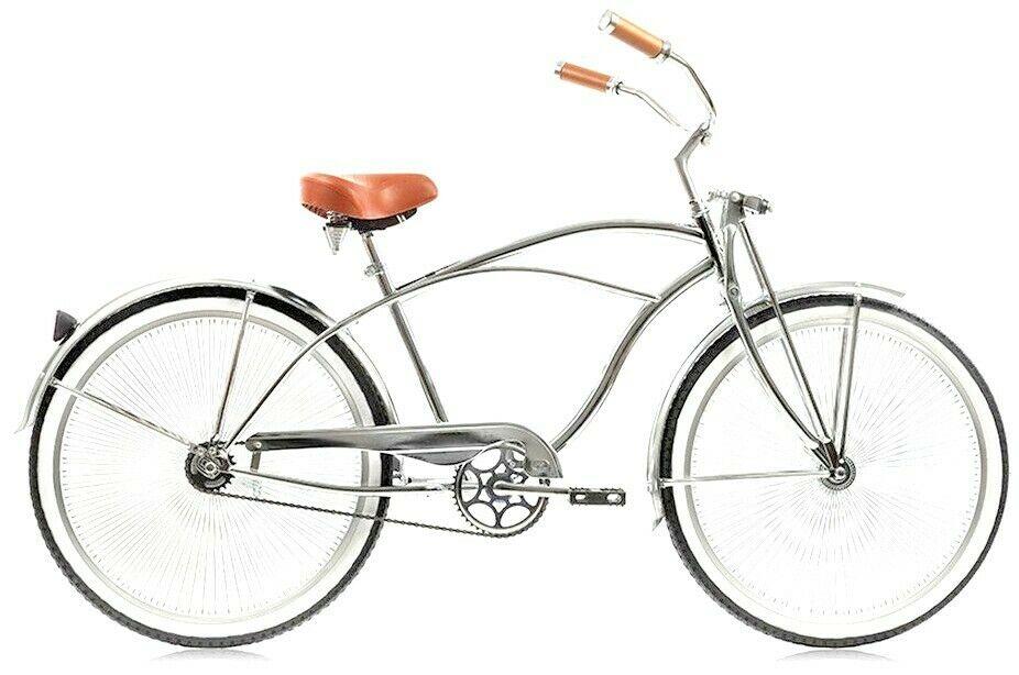 Micargi Cougar GTS, Chrome Men's 26 In. Beach Cruiser Bike