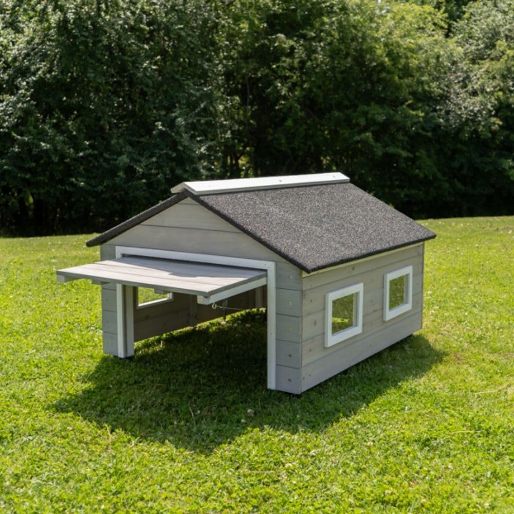 My Robot Home Plus Robotic Mower Shed, 43x37x29in, Weatherproof Garafor Luba,  Automower, , and More (Grey &amp; White)