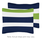 Stripe Navy Green Full Queen Comforter Bedding Set by Sweet Jojo s