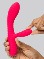 Lovehoney Ripple Rabbit Rechargeable Silicone Ribbed Rabbit Vibrator, Pink