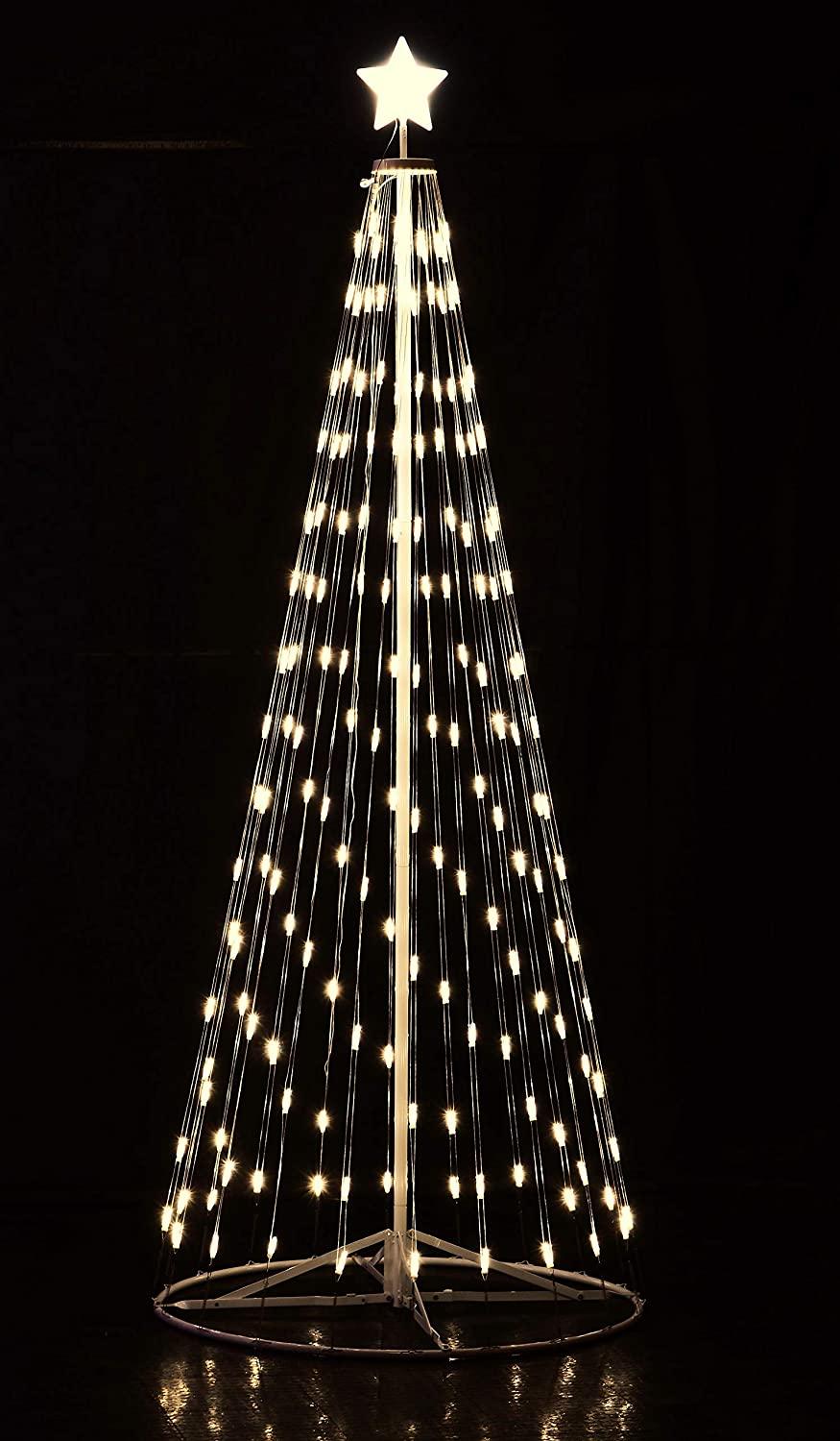 192″ (16' Ft.) Outdoor Warm White LED Cone Tree with Wireless Remote, 61508
