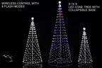 192″ (16' Ft.) Outdoor Warm White LED Cone Tree with Wireless Remote, 61508