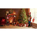 72 in. Christmas Jeweled Nutcracker with Staff and LED Lights