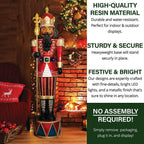 72 in. Christmas Jeweled Nutcracker with Staff and LED Lights