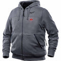 milwaukee 302g-20 m12 redlithium chest &amp; back heated hoodie only, gray