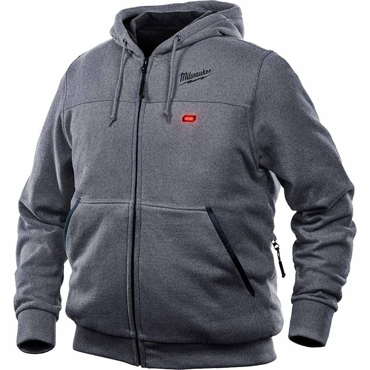 milwaukee 302g-20 m12 redlithium chest &amp; back heated hoodie only, gray