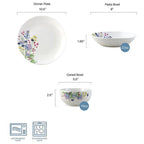 Flower Meadow 18 Piece Dinnerware Set, Service for 6
