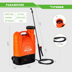 vivosun 4 gallon battery powered backpack sprayer electric pump sprayer with four nozzles for garden lawn, orange