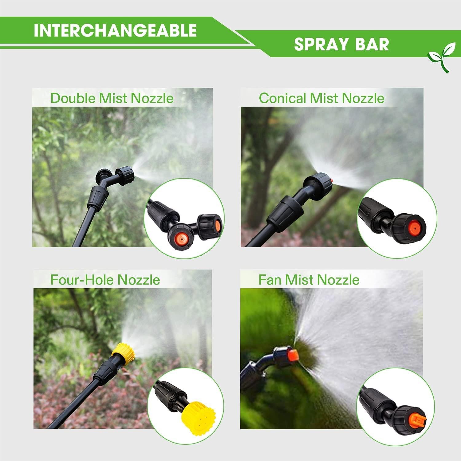 vivosun 4 gallon battery powered backpack sprayer electric pump sprayer with four nozzles for garden lawn, orange