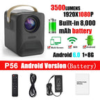 p56 1080p android projector 8000mah full hd tv video home theater fire tv pc ps4