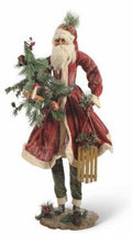 Standing Santa 36 Inches Tall Velvet On A Base