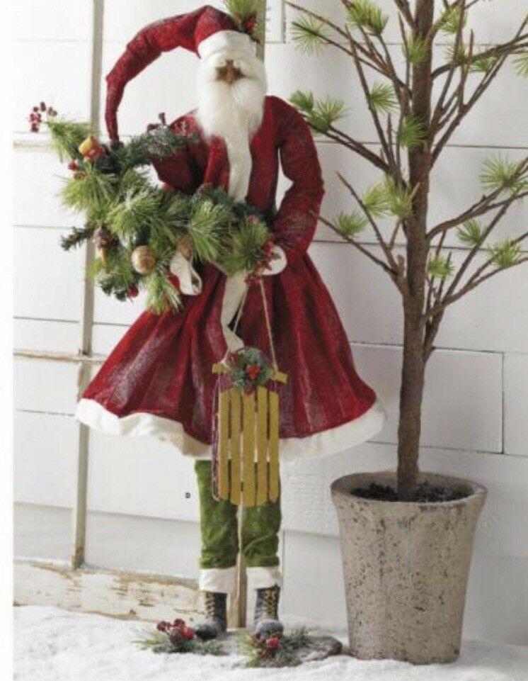 Standing Santa 36 Inches Tall Velvet On A Base
