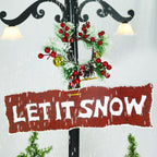 Fraser Hill Farm Let It Snow Series 47-In. Red Santa with Green Umbrella Base, Animated Musical Snow Decoration